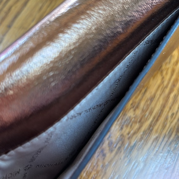 Michael Kors Jet Set Continental envelope  wallet. Metallic Mocha color. NWOT - Picture 5 of 9